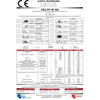 Geowłóknina PP DROGOWA Polipropylen Homologowany 16kN/16kN 200g./m2 5, 25 x 50m  262 m2